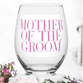 マザーオブザグルームピンクモダンエレガントカスタムク ステムなしワイングラス