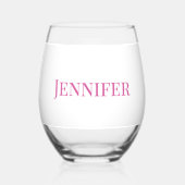 マザーオブザグルームピンクモダンエレガントカスタムク ステムなしワイングラス (裏面)