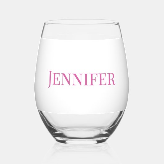 マザーオブザグルームピンクモダンエレガントカスタムク ステムなしワイングラス (裏面)