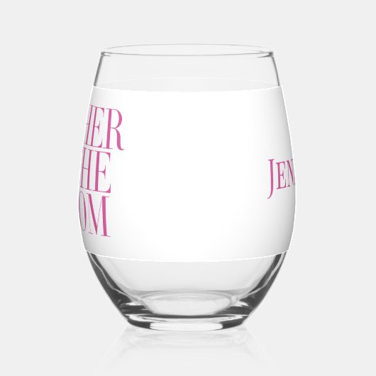 マザーオブザグルームピンクモダンエレガントカスタムク ステムなしワイングラス (左)