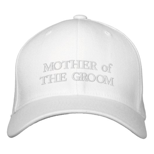 マザーオブザグルームピンク赤面ホワイトシック結婚ズ 刺繍入りキャップ (正面)
