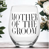 マザーオブザグルームブラックモダンエレガントカスタム ステムなしワイングラス