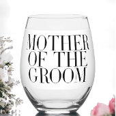 マザーオブザグルームブラックモダンエレガントカスタム ステムなしワイングラス