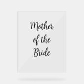 マザーオブザブライドシンプルズ結婚ブルータイポグラフィ アクリルサイン (正面)