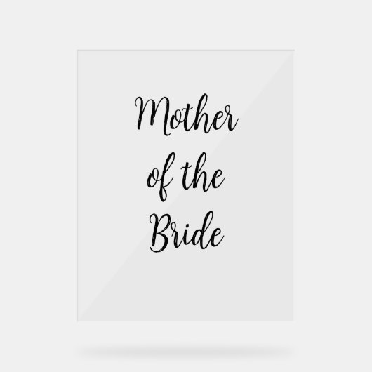 マザーオブザブライドシンプルズ結婚ブルータイポグラフィ アクリルサイン (正面)