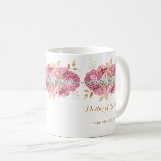 マザーオブザブライドダイヤモンドピンク金ゴールドフローラコフ コーヒーマグカップ (正面右)