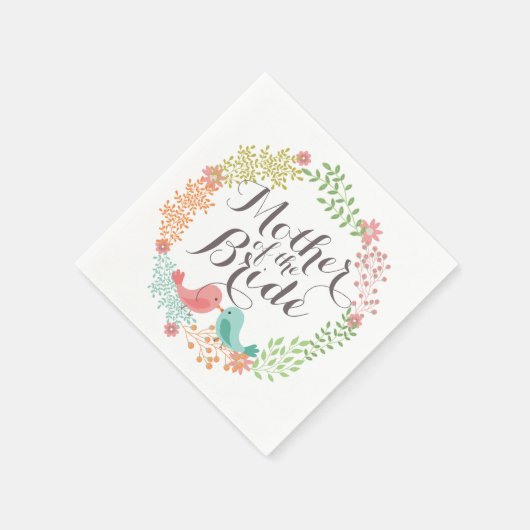 マザーオブザブライドフローラリース結婚ズナプキン スタンダードカクテルナプキン (角)