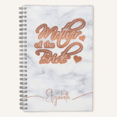 マザーオブザブライドモダンバラ金ゴールドハート大理石 ノートブック (正面)