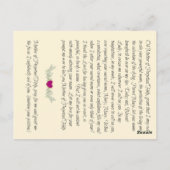 マザーオブパーペチュアル救済祈りの言葉 ポストカード (裏面)