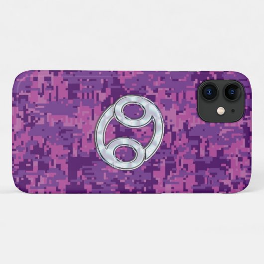 マザーオブパールがん〔占星術の〕十二宮図サインオンデジタル迷彩柄 Case-Mate iPhoneケース (裏面(横))