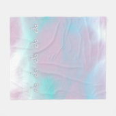 マザーオブパールアリーズ〔占星術の〕十二宮図シンボルデコール フリースブランケット (正面(横))