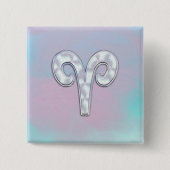 マザーオブパールアリーズ〔占星術の〕十二宮図シンボルデコール 缶バッジ (正面)