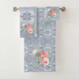 マザーオブパールアワロンピンクローズ バスタオルセット