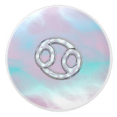 マザーオブパールスタイルがん〔占星術の〕十二宮図シンボル セラミックノブ (正面)