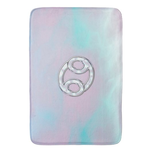 マザーオブパールスタイルがん〔占星術の〕十二宮図シンボル バスマット (正面縦)