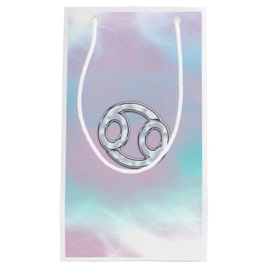 マザーオブパールスタイルがん〔占星術の〕十二宮図徴候 スモールペーパーバッグ (正面)