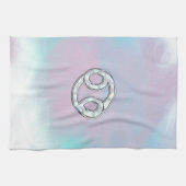 マザーオブパールスタイルがん〔占星術の〕十二宮図徴候Decor キッチンタオル (横)