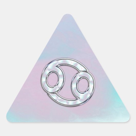 マザーオブパールスタイルがん〔占星術の〕十二宮図徴候Decor 三角形シール (正面)