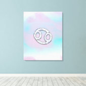 マザーオブパールスタイルがん〔占星術の〕十二宮図 キャンバスプリント (インサイチュ (ウッドフロア))