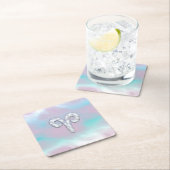 マザーオブパールスタイルアリー〔占星術の〕十二宮図シンボル スクエアペーパーコースター (インサイチュ)