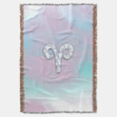 マザーオブパールスタイルアリー〔占星術の〕十二宮図シンボル スローブランケット (正面縦)