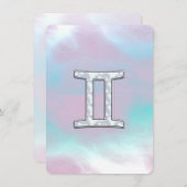 マザーオブパールスタイルジェミニ〔占星術の〕十二宮図サイン (正面/裏面)