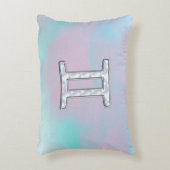 マザーオブパールスタイルジェミニ〔占星術の〕十二宮図サイン アクセントクッション (正面(垂直))