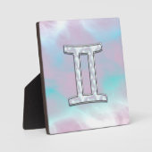 マザーオブパールスタイルジェミニ〔占星術の〕十二宮図サイン フォトプラーク (正面)