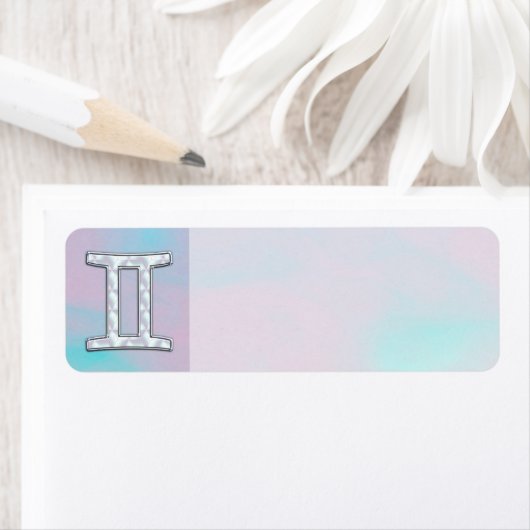 マザーオブパールスタイルジェミニ〔占星術の〕十二宮図サイン ラベル (インサイチュ)