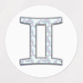 マザーオブパールスタイルジェミニ〔占星術の〕十二宮図サイン ラベル (デザイン2)