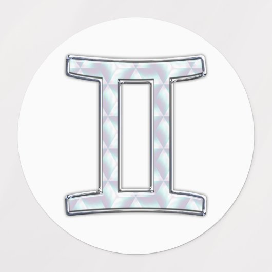 マザーオブパールスタイルジェミニ〔占星術の〕十二宮図サイン ラベル (デザイン2)