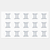 マザーオブパールスタイルジェミニ〔占星術の〕十二宮図サイン ラベル (シート)