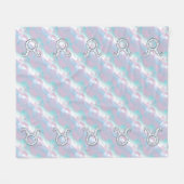 マザーオブパールスタイルタウルス〔占星術の〕十二宮図シンボル フリースブランケット (正面(横))