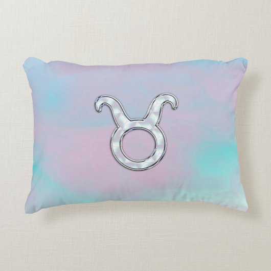 マザーオブパールスタイルタウロス〔占星術の〕十二宮図占星術 アクセントクッション (正面)