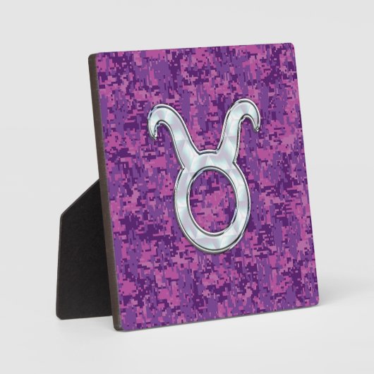 マザーオブパールタウロス〔占星術の〕十二宮図サインオンデジタル迷彩柄 フォトプラーク (正面)