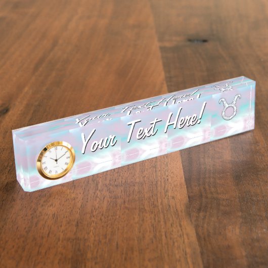 マザーオブパールタウロス〔占星術の〕十二宮図占星術 デスクネームプレート (側面)