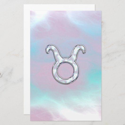 マザーオブパールタウロス〔占星術の〕十二宮図占星術 便箋 (正面/裏面)