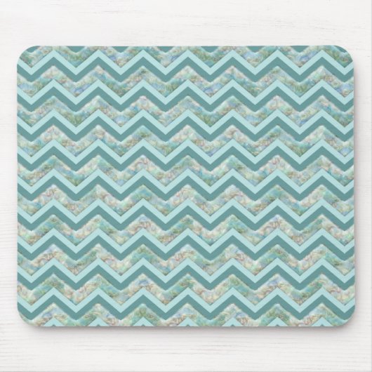 マザーオブパールティール(緑がかった色)ジグザグ マウスパッド (正面)