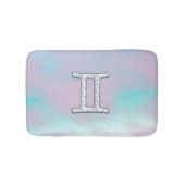 マザーオブパールデコールジェミニ〔占星術の〕十二宮図シンボル バスマット (正面)