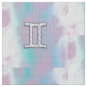 マザーオブパールデコールジェミニ〔占星術の〕十二宮図シンボル ファブリック (クローズアップ)