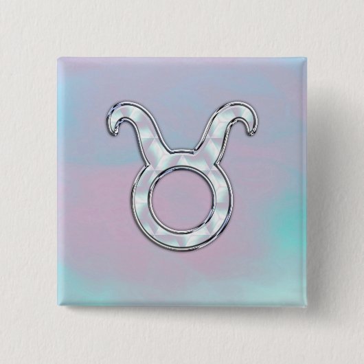 マザーオブパールヌーカースタイルタウラスサイン 缶バッジ (正面)