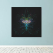 マザーオブパールバタフライエンジェルマルディグラスマスク キャンバスプリント (インサイチュ (ウッドフロア))