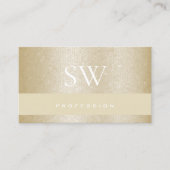 マザーオブパールパステルベージュパターンとイニシャル 名刺 (正面)