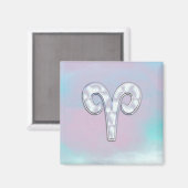 マザーオブパールモダンスタイルアリー〔占星術の〕十二宮図シンボル マグネット (正面/裏面)