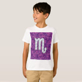 マザーオブパール蠍座〔占星術の〕十二宮図ピンクデジタル迷彩柄 Tシャツ (正面フル)