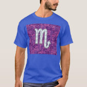 マザーオブパール蠍座〔占星術の〕十二宮図ピンクデジタル迷彩柄 Tシャツ (正面)