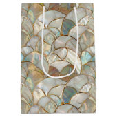 マザーオブパール金ゴールドアクセントモザイクスタイル ミディアムペーパーバッグ (裏面)