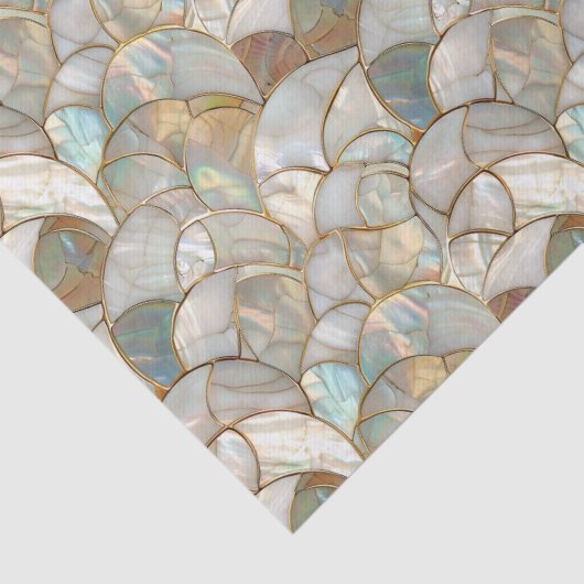 マザーオブパール金ゴールドアクセントモザイクスタイル 薄葉紙 (詳細)