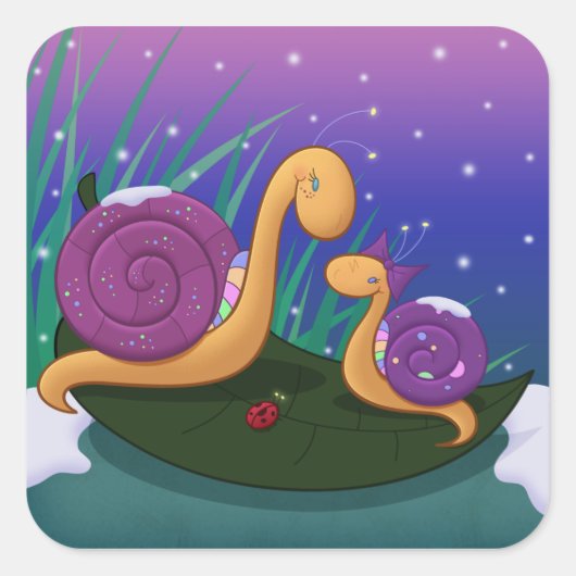 マザーカタツムリとティリー スクエアシール (正面)