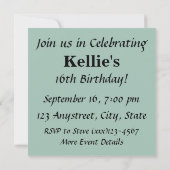 マザーカンガルーとベビージョーイ彼女のポーチ 招待状 (裏面)